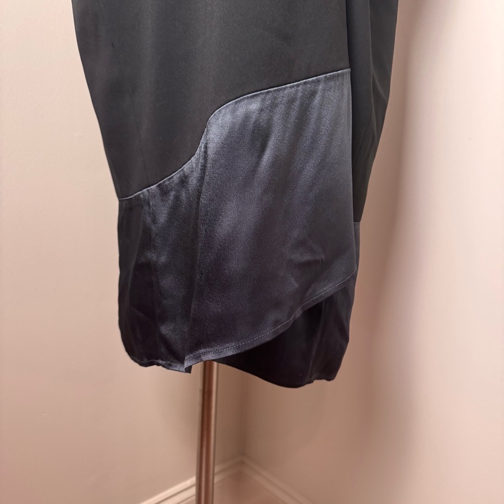 ALL SAINTS Alvar Asymmetrical Sheath Midi Dress V-Neck BLACK / SIZE 4 - Picture 4 of 13